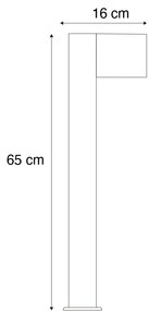 Vonkajšia lampa hliníková s potlačou dreva so zemným hrotom a káblovou priechodkou 65 cm IP44 - Baleno