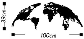 Nástěnná dekorace World Map černá - S