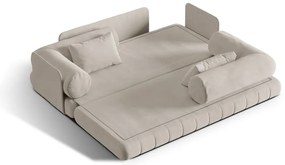 Béžová zamatová rozkladacia pohovka 206 cm Kemi – Cosmopolitan Design