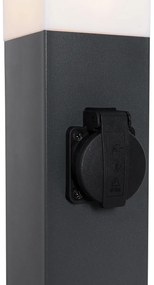 Vonkajšia lampa tmavosivá 45 cm so zásuvkou IP44 - Malios