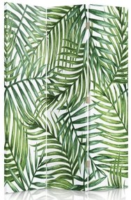 Ozdobný paraván Zelené listy Příroda - 110x170 cm, trojdielny, obojstranný paraván 360°