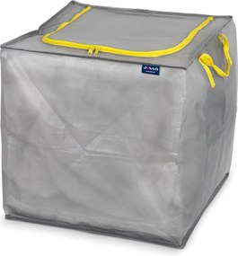 Domo Living Pevný úložný vak na zips 90 l JOTTA DOMO, 45 x 45 x 45 cm, sivo-žltý