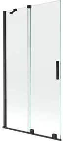 Mexen Velar vaňová zástena dvojkrídlová Posuvný 100 x 150 cm, Priehľadné, Čierny - 896-100-000-01-70