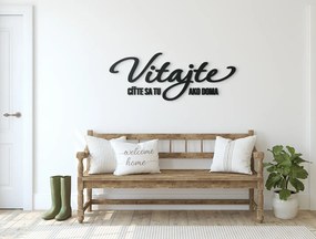 drevko Drevený nápis Vitajte Rozmer obrazu: 31,5 x 83,5 cm, Farba dekorácie: Čierna