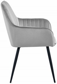 Svetlosivá zamatová jedálenská stolička SOLDEN