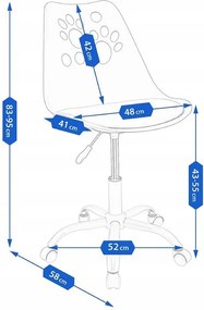 JU Otočná stolička JOY, plastové sedadlo čierne, vankúš sivý