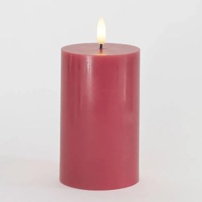 SIRIUS Vosková LED svíčka Sille, růžová švestka, 7,5 x 12,5 cm
