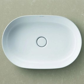 DURAVIT Luv oválna umývadlová misa bez otvoru, bez prepadu, 600 x 400 mm, biela/šedá matná, s povrchom WonderGliss, 03796023001
