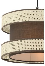 Závesný luster na lanku HALO 1xE27/60W/230V hnedá/krémová