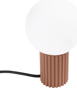 Stolná lampa Halo, 1x biele sklenené tienidlo, br