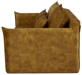 Rozkladacia pohovka APARTMENT 215 cm zamatová horčicovo žltá