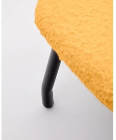 Taburet z textílie buklé v horčicovej farbe Belina – Kave Home