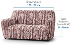Bielastické poťahy OCEANO NOVÉ hnedo-vínové dvojkreslo (š. 120 - 160 cm)