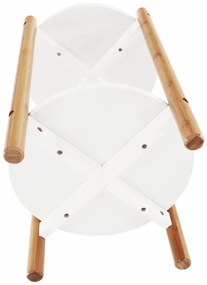Tempo Kondela Príručný/nočný stolík, biela/prírodná, BAMP