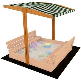 Strieška pre detské drevené pieskovisko Baby Mix 120x120 cm zeleno-biela