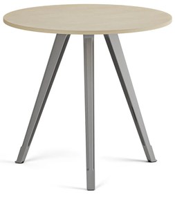 Konferenčný stôl PRIMO ZEN, priemer 80 cm, sivostrieborná podnož, breza