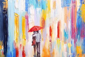 Tapeta zamilovaný pár v daždi