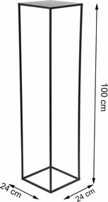 STOJAN NA KVETINÁČ SIMPLE 100X24X24 CM ČIERNA