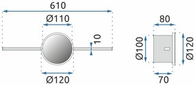 Toolight, LED nástenné svietidlo 60cm APP846-1W, chrómová, OSW-06668