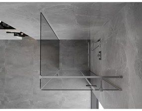 Mexen Mist H T, sprchový kút s výklopnými dverami pravý 110 x 110 cm, číre sklo, chrómová, 8A5T-110-110-01-00-P