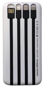 Rýchlonabíjacia powerbanka OKOP KP-711 so štyrmi káblami - 10000mAh - Biela