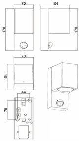 Lucide 69802/01/30 -Vonkajšie svietidlo so senzorom ZARO 1xGU10/7W/230V IP65 čierna