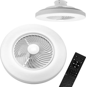 Toolight Toolight, LED stropné svietidlo s ventilátorom + diaľkové ovládanie APP1551-C, biela, OSW-05180