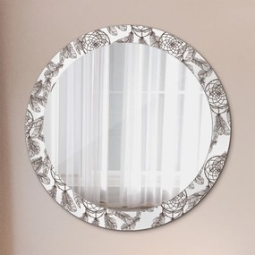 Okrúhle ozdobné zrkadlo Perie snov fi 80 cm