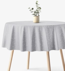 Goldea sviatočný okrúhly teflónový obrus - sivý s veľkými ornamentmi Ø 100 cm