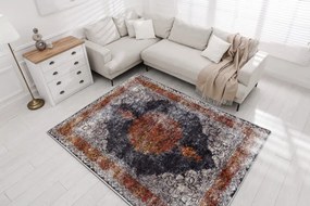 Koberec MIRO 51186.808 Rozeta, ramka - granát / medený