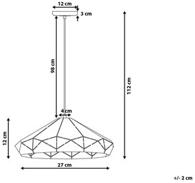 Kovová závesná lampa čierna NEVOLA Beliani