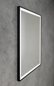 Aqualine Aqualine, CORNA zrkadlo s LED osvetlením 60x80cm, dotykový senzor, stmievateľné, čierna matná, CN060