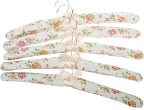Set 5 textilných vešiakov Kvety, béžová