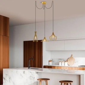 Luster na lanku MEZOPOTAMYA 3xE27/40W/230V pavúk zlatá
