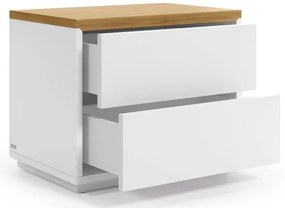 Nočný stolík ABESY  53x36x44 cm - biely lakovaný