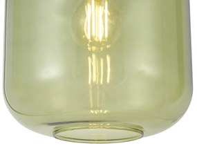 Hotelová elegantná závesná lampa čierna a zlatá so zeleným sklom 5-svetiel - Zuzanna