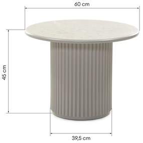 Konferenční stolek Livorna 60 cm šedý/mramor