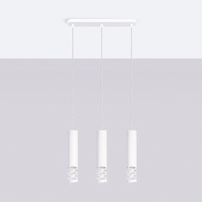 Závesné svietidlo Liro, 3x biele kovové tienidlo