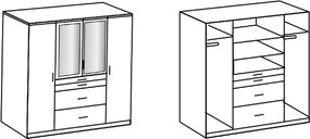 Šatníková skriňa Aachen, 180 cm, biela