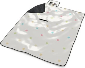 Sablio Plážová deka Farebné srdiečka na béžovej : 200x140 cm