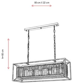 Luster na reťazi CRYSTALLINE 4xE27/6W/230V bronzový