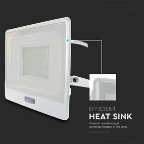 LED Reflektor so senzorom LED/50W/230V 4000K IP65 biela