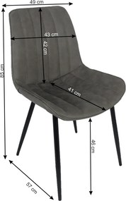 Jedálenská stolička Hazal - svetlosivá / čierna