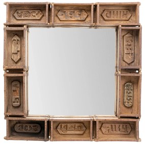 Brick nástenné zrkadlo hnedé 90x90 cm