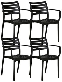 Plastová bistro stolička SLENDER, čierna