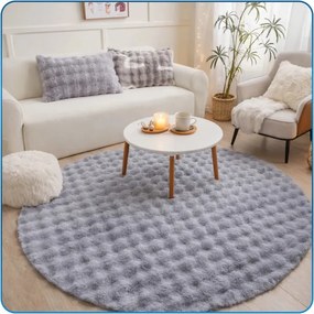 Koberec Rabbit Bubble strieborný kruh