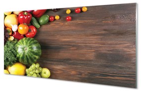 Sklenený obklad do kuchyne Melón paradajky kôpor 100x50 cm