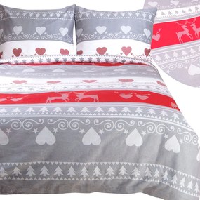 VIANOČNÉ FLANELOVÉ OBLIEČKY FLANELOVE 200X220 CM, 2KS 70X80 CM VZOROVANÉ