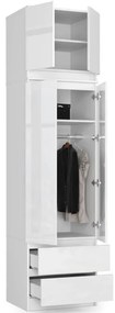 Skriňa s nadstavcom S 60 cm 2D 2SZ CLP biela / biela, lesk