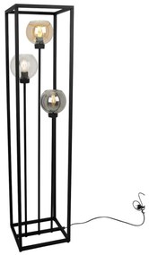 Stojacia lampa Haga Cage, 3x sklenené tienidlo v kovovom ráme (mix 3 farieb)